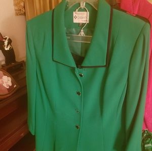 Kasper green and black suit.